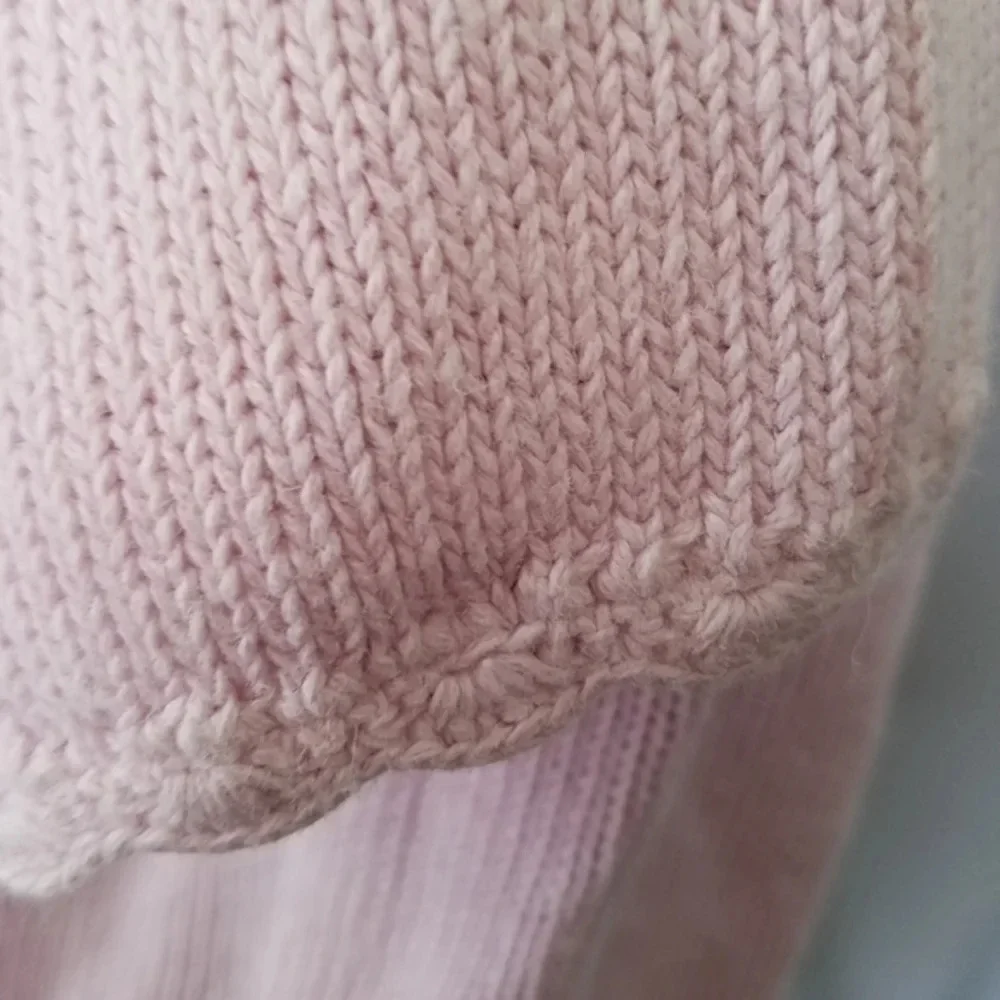 Vintage Pink Crochet Pocket Short Sleeve Sweater‎ Barbiecore